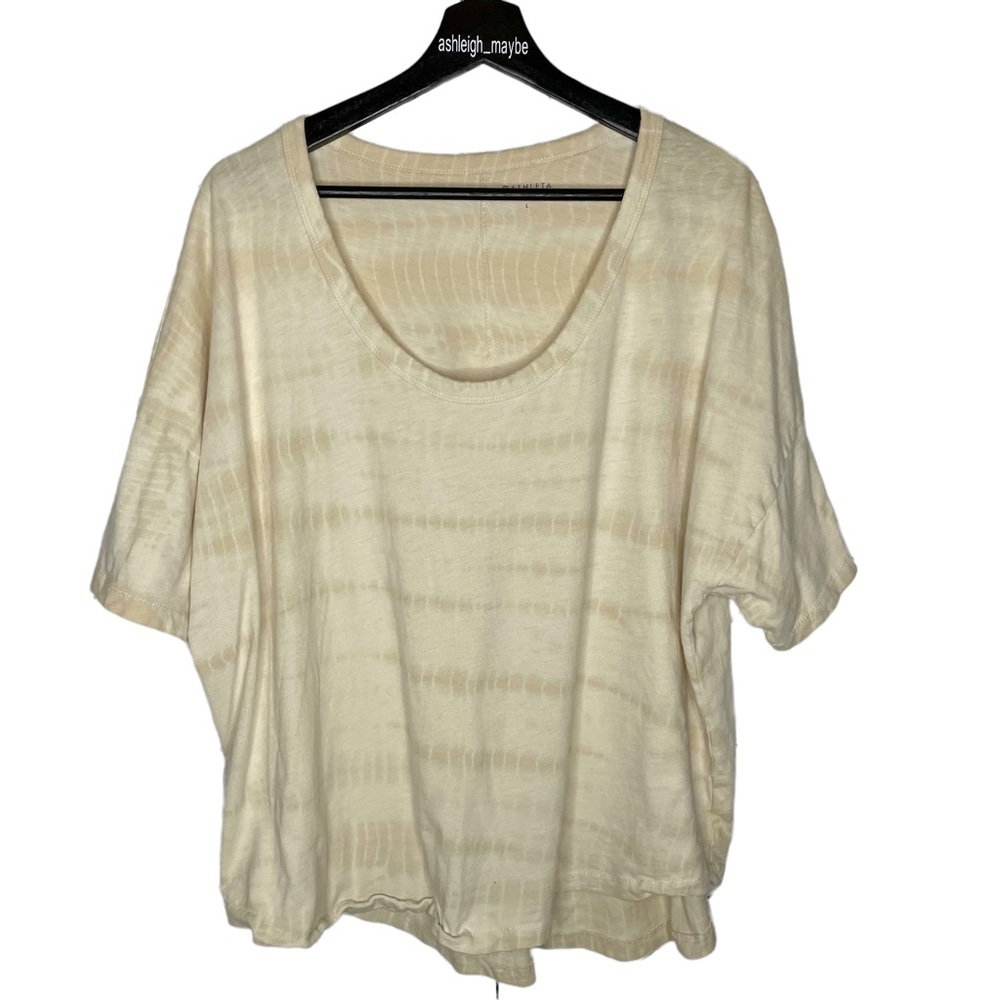 Athleta | Organic Daily Commute Tee Tie Dye Tan White Size Large
